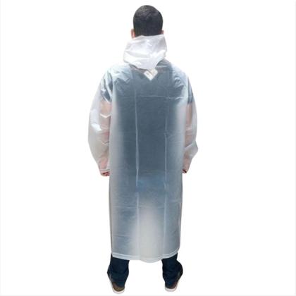 Imagem de Kit 2 Capa De Chuva Transparente Capuz Plus Size Tamanho G com bolso unissex resistente reutilizavel