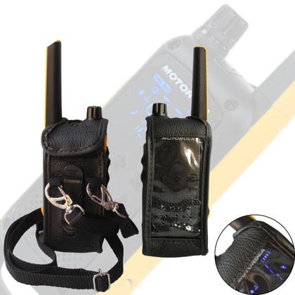 Imagem de Kit 2 Capa De Couro com Clip Para Rádio Comunicador T400BR T470BR