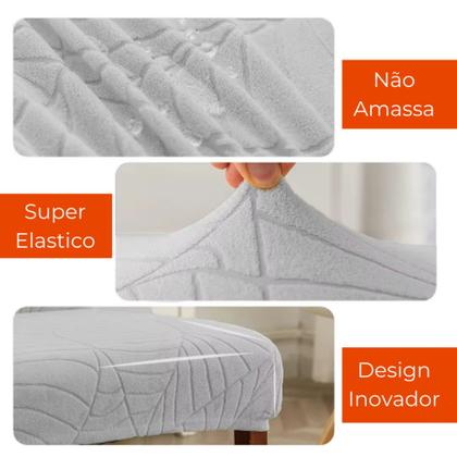 Imagem de Kit 2 Capa Elástica Para Cadeira Mesa de Jantar Estampas Variadas Tecido de Luxo