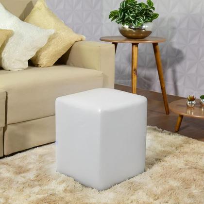 Imagem de Kit 2 Capa para Puff Quadrado - Geo e Branco Universal: (A) 46 a 50 cm, (L) 40x40 cm