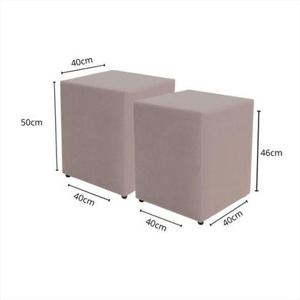 Imagem de Kit 2 Capa para Puff Quadrado - Geo e Branco Universal: (A) 46 a 50 cm, (L) 40x40 cm