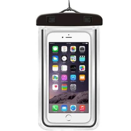 Imagem de Kit 2 Capa Prova D'água Celular Case Lacrada Chuva - Preto