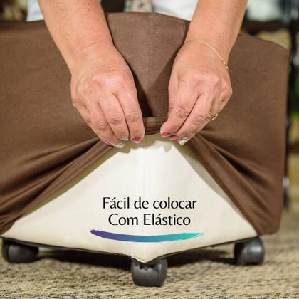 Imagem de Kit 2 Capa Puff Plus Premium Elastex Marrom