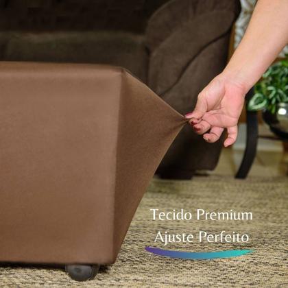 Imagem de Kit 2 Capa Puff Plus Premium Elastex Marrom