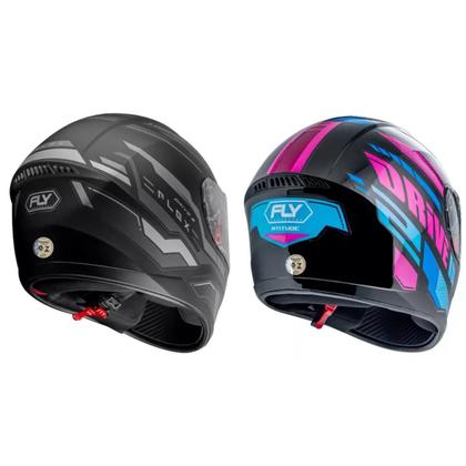 Imagem de Kit 2 Capacete Fly Drive 2 Flex Preto Grafite e Atitude Rosa