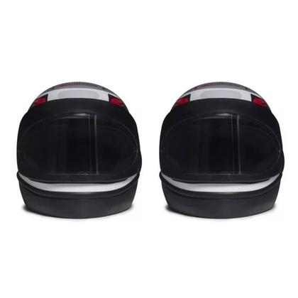 Imagem de Kit 2 Capacete San Marino Automático Grafic Branco Com Viseira Extra