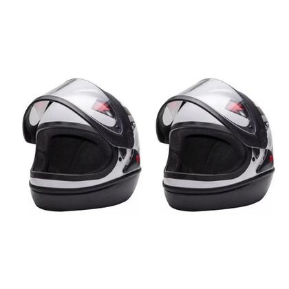 Imagem de Kit 2 Capacete San Marino Automático Grafic Branco Com Viseira Extra