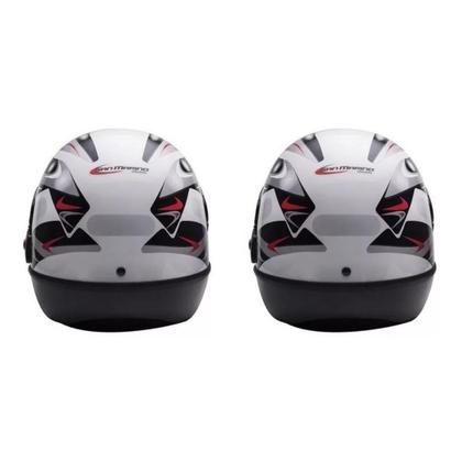 Imagem de Kit 2 Capacete San Marino Automático Grafic Branco Com Viseira Extra