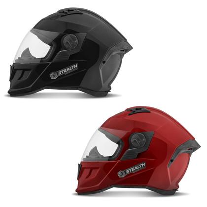 Imagem de Kit 2 Capacetes Fechados Pro Tork Stealth Solid Brilhante Segurança Proteção Feminino Masculino