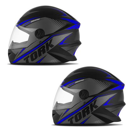 Imagem de Kit 2 Capacetes R8 Fechados Pro Tork Moto Masculino Feminino Segurança Conforto Qualidade Estilo Resistência
