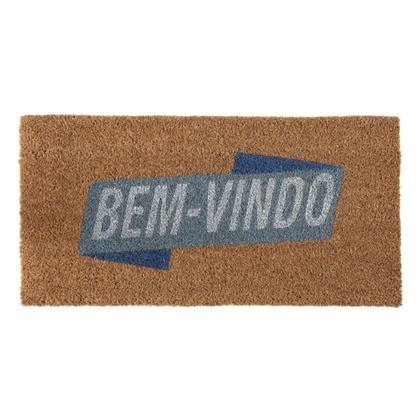 Imagem de Kit 2 Capacho Fibra Natural de Coco Bem Vindo Azul