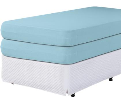 Imagem de Kit 2 Capas Colchão Solteiro Protetora 20cm Altura Com Zíper Malha Algodão