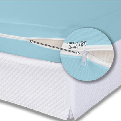 Imagem de Kit 2 Capas Colchão Solteiro Protetora 20cm Altura Com Zíper Malha Algodão