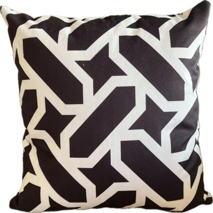 Imagem de Kit 2 Capas de Almofadas 42x42 cm Cortbras Geo Preto e Branco