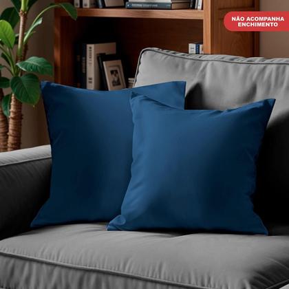 Imagem de Kit 2 Capas de Almofadas Velusoft Azul 45x45cm