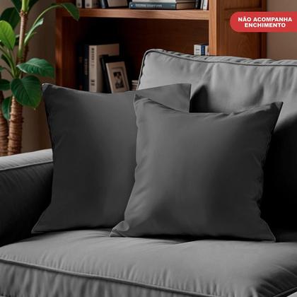Imagem de Kit 2 Capas de Almofadas Velusoft Cinza 45x45cm