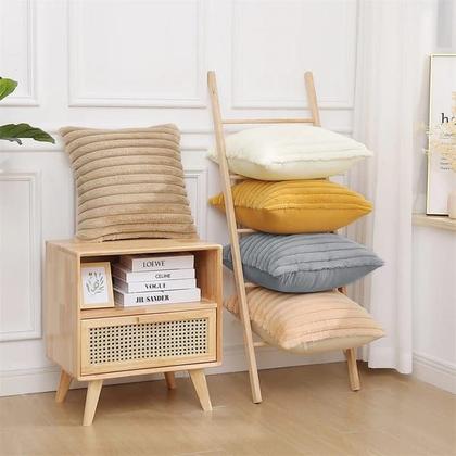 Imagem de Kit 2 Capas P/ Almofada Em Pelucia Wave Soft Canelada - 43x43 Cm