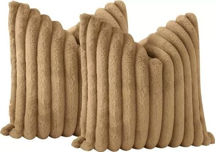 Imagem de Kit 2 Capas P/ Almofada Em Pelucia Wave Soft Canelada - 43x43 Cm