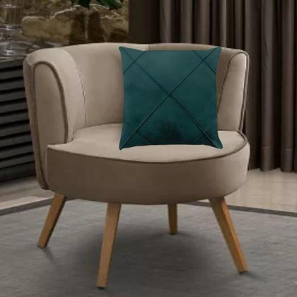 Imagem de Kit 2 Capas para Almofada Drapeada em Veludo Quadrada 43x43 com Enchimento 50x50 Várias Cores