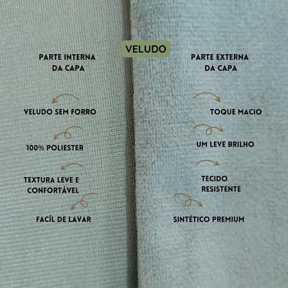 Imagem de Kit 2 Capas para Almofada Drapeada em Veludo Quadrada 43x43 com Enchimento 50x50 Várias Cores