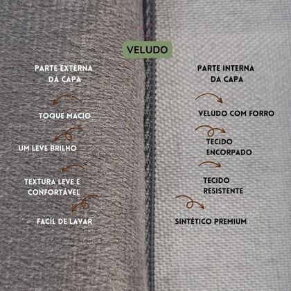 Imagem de Kit 2 Capas para Almofada Drapeada em Veludo Quadrada 43x43 com Enchimento 50x50 Várias Cores