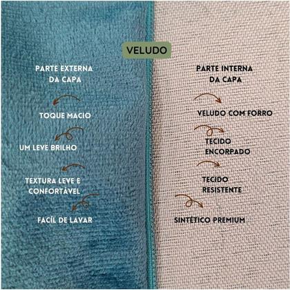 Imagem de Kit 2 Capas para Almofada Drapeada em Veludo Quadrada 50x50 Várias Cores