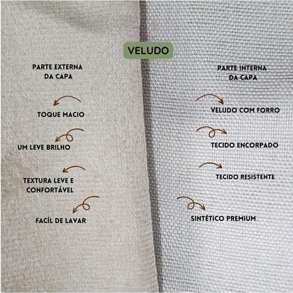 Imagem de Kit 2 Capas para Almofada Drapeada em Veludo Quadrada 50x50 Várias Cores