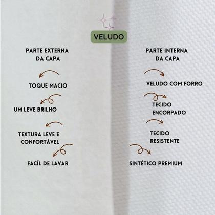 Imagem de Kit 2 Capas para Almofada Drapeada em Veludo Quadrada 50x50 Várias Cores