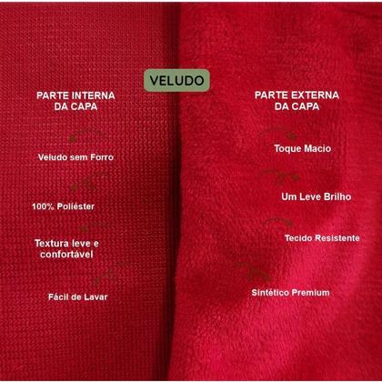 Imagem de Kit 2 Capas para Almofada Drapeada em Veludo Quadrada 60x60 com Enchimento