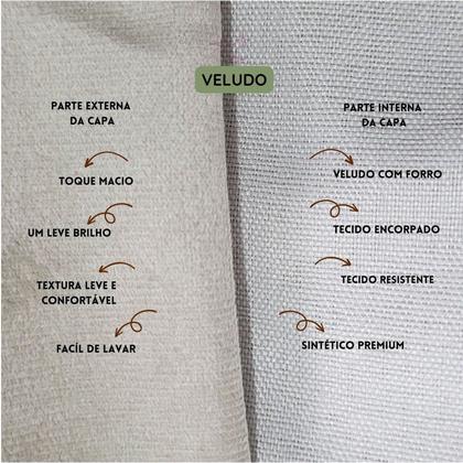 Imagem de Kit 2 Capas para Almofada Drapeada em Veludo Quadrada Várias Cores