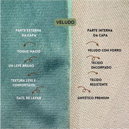 Imagem de Kit 2 Capas para Almofada Drapeada em Veludo Quadrada Várias Cores