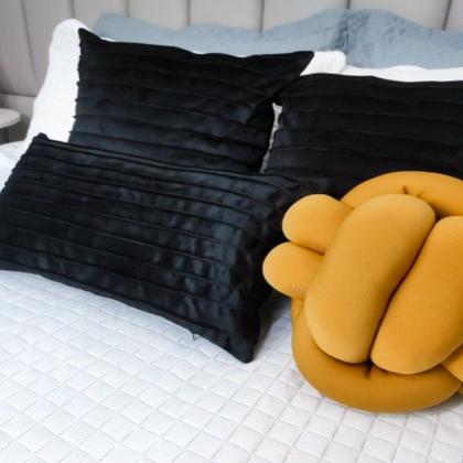 Imagem de Kit 2 Capas para Almofada Drapeada Line em Veludo 43x43 com Enchimento 50x50