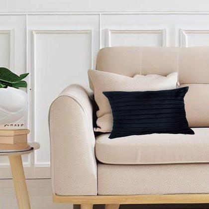 Imagem de Kit 2 Capas para Almofada Drapeada Line em Veludo 50x30 com Enchimento 55x35