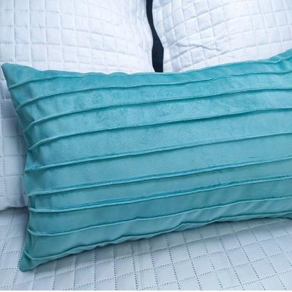 Imagem de Kit 2 Capas para Almofada Drapeada Line em Veludo 50x30 com Enchimento 55x35