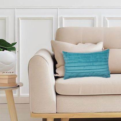 Imagem de Kit 2 Capas para Almofada Drapeada Line em Veludo 50x30 com Enchimento 55x35