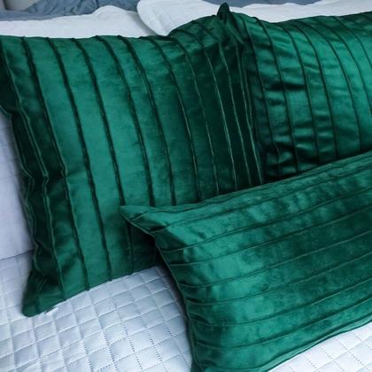 Imagem de Kit 2 Capas para Almofada Drapeada Line em Veludo 50x30 com Enchimento 55x35