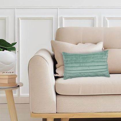 Imagem de Kit 2 Capas para Almofada Drapeada Line em Veludo 50x30 com Enchimento 55x35