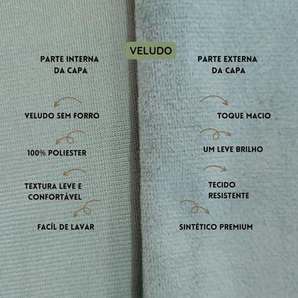 Imagem de Kit 2 Capas para Almofada Drapeada Line em Veludo 50x30 com Enchimento 55x35