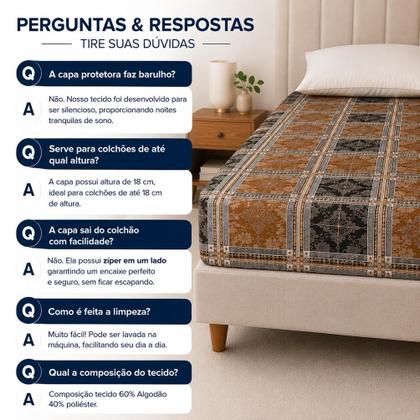 Imagem de Kit 2 Capas para Colchão Solteiro Padrão Estampada Zíper