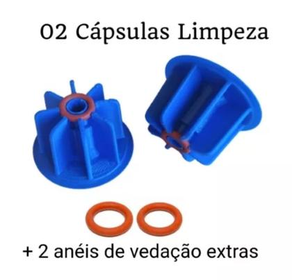 Imagem de Kit 2 Cápsula Retrolavagem 2 Anéis Vedação Cafeteira Três Corações
