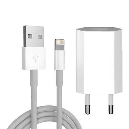 Imagem de Kit 2 Carregador Rapido Tipo IP USB com Cabo Super Rapido 2.4A