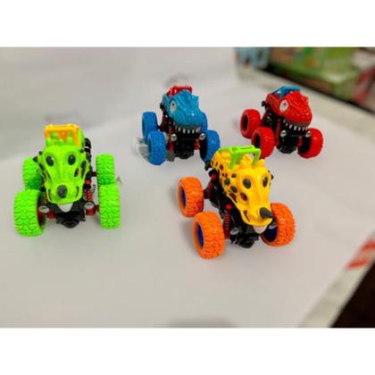 Imagem de Kit 2 Carrinhos Menino Monster 360 Dinossauro Fricção Kids Cambalhota Brinquedo Infantil