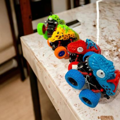 Imagem de Kit 2 Carrinhos Menino Monster 360 Dinossauro Fricção Kids Cambalhota Brinquedo Infantil