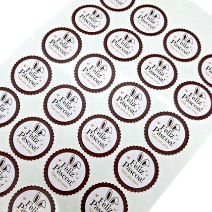 Imagem de Kit 2 Cartelas de Adesivos Comemoração Feliz Páscoa 48 Uni