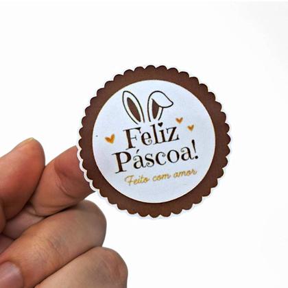 Imagem de Kit 2 Cartelas de Adesivos Comemoração Feliz Páscoa 48 Uni