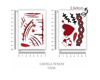 Imagem de Kit 2 cartelas tatuagem temporária chucky halloween