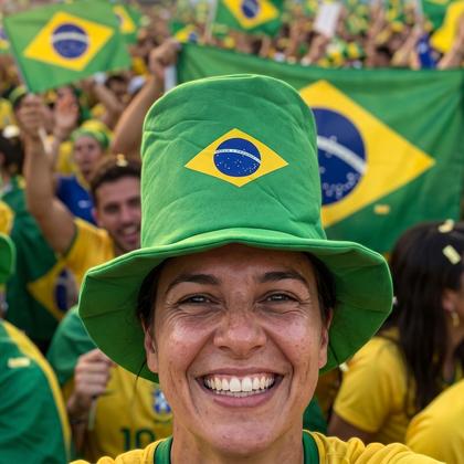 Imagem de Kit 2 Cartolas Com Bandeira Do Brasil Chapéu Para Torcedores Copa Do Mundo