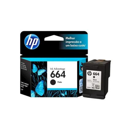 Imagem de Kit 2 Cartucho HP 664 Preto e Colorido + Resma de Papel Sulfite A4 Chamex