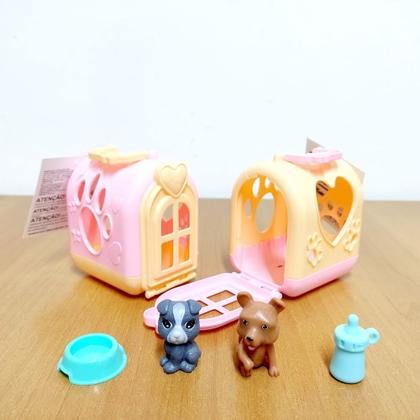 Imagem de Kit 2 Casinhas com Cachorrinhos e Acessórios Mini Casa PET