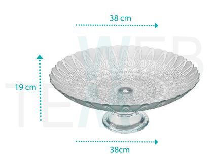 Imagem de Kit 2 Centros de Mesa Fruteira de Vidro com Pé Pluma Vitazza Decoração, Organização e Mesa Posta, com Toque Elegante, Praticidade Sustentável e Estilo